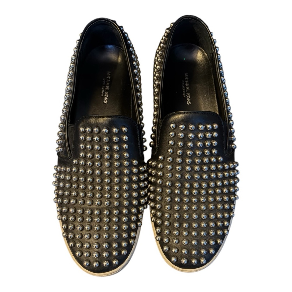 Blacl Studded Slip Ons